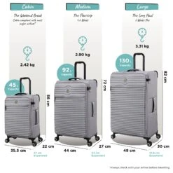 IT Luggage Circulator - Medium (Elephant Skin) -IT Luggage Shop Circulator 34196 UK 12 3133 08 Dim Weight Elephant Skin Set 3