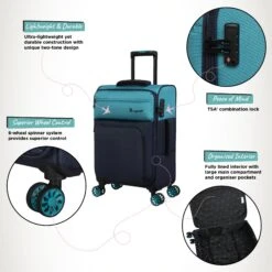 IT Luggage Duo-Tone - Cabin (Capri Breeze / Dress Blues) 12 IT Luggage Duo-Tone - Cabin (Capri Breeze / Dress Blues) -IT Luggage Shop Duo Tone Cabin Capri Infographic