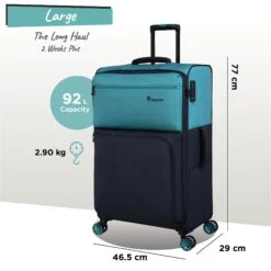 Duo-Tone - Large (Capri Breeze / Dress Blues) 13 Duo-Tone - Large (Capri Breeze / Dress Blues) -IT Luggage Shop Duo Tone Large Capri dims weights