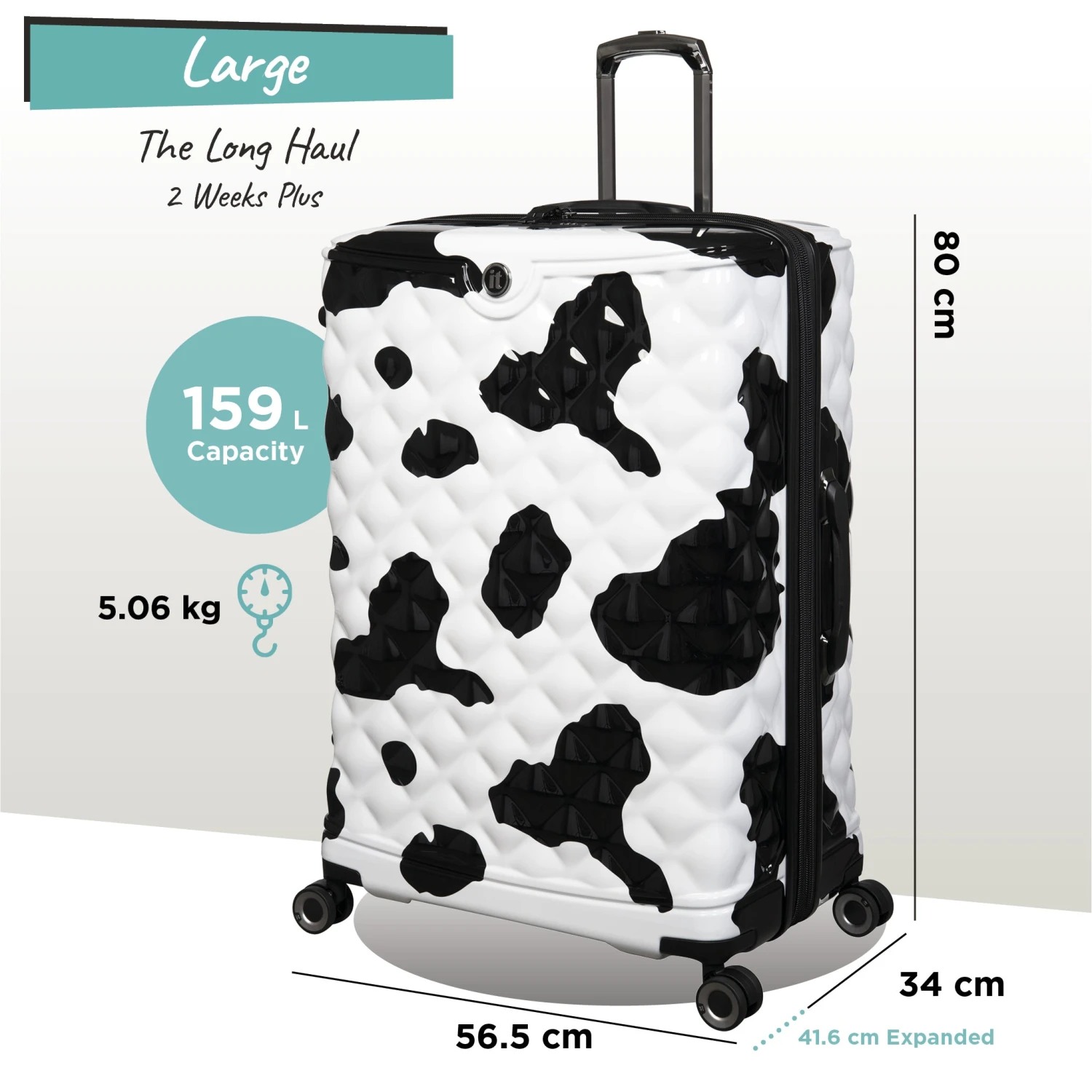 IT Luggage Indulging - Large (Moo Cow Print) 2 IT Luggage Indulging - Large (Moo Cow Print) - Image 2