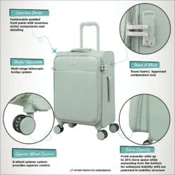IT Luggage Lustrous Luxe - Cabin (Desert Sage) -IT Luggage Shop Lustrous Luxe 34195 UK 12 2194A08 Desert Sage Cabin Key Features