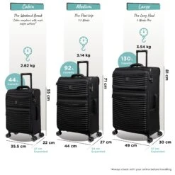 IT Luggage Precursor - Cabin (Black) 18 IT Luggage Precursor - Cabin (Black) -IT Luggage Shop Precursor set black dims weights