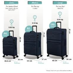 IT Luggage Precursor - Medium Plus (Dress Blues) -IT Luggage Shop Precursor set blue dims weights 46291f8b 9d1c 442d aa87 2587bcaa8bc1