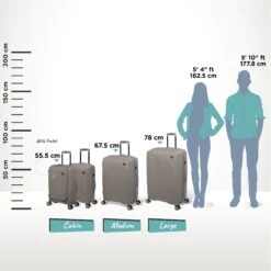IT Luggage Spontaneous - Medium Plus (Feather Grey) -IT Luggage Shop Spontaneous Full set Feather Relative Size 0f36fa05 7e3a 4a91 b96d 992dca36a4f9