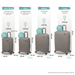 IT Luggage Spontaneous - Medium Plus (Feather Grey) -IT Luggage Shop Spontaneous Full set Feather dims weights e5c0e9cd 9a0f 41e7 bd0a f49a017bc3cd