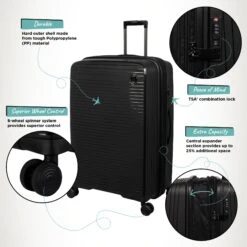IT Luggage Spontaneous - Large (Black) -IT Luggage Shop Spontaneous Large Blk Infographic d005ee13 2cbb 4dd2 814a d829f2ec414f