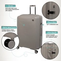 IT Luggage Spontaneous - Medium Plus (Feather Grey) -IT Luggage Shop Spontaneous Large Feather Infographic dc69ace7 e30c 483e 8062 fb13ea7152da