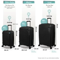 IT Luggage Spontaneous II - Cabin With Pocket (Black) -IT Luggage Shop Spontaneous Set Pocket blk dims weights 18218710 f533 4863 86e4 194a441ad9ce